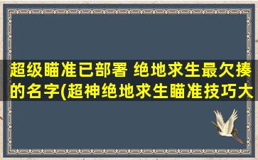 超级瞄准已部署 绝地求生最欠揍的名字(超神绝地求生瞄准技巧大揭秘，让你变身最强神*！)